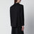 Veste double boutonnage noire en soie