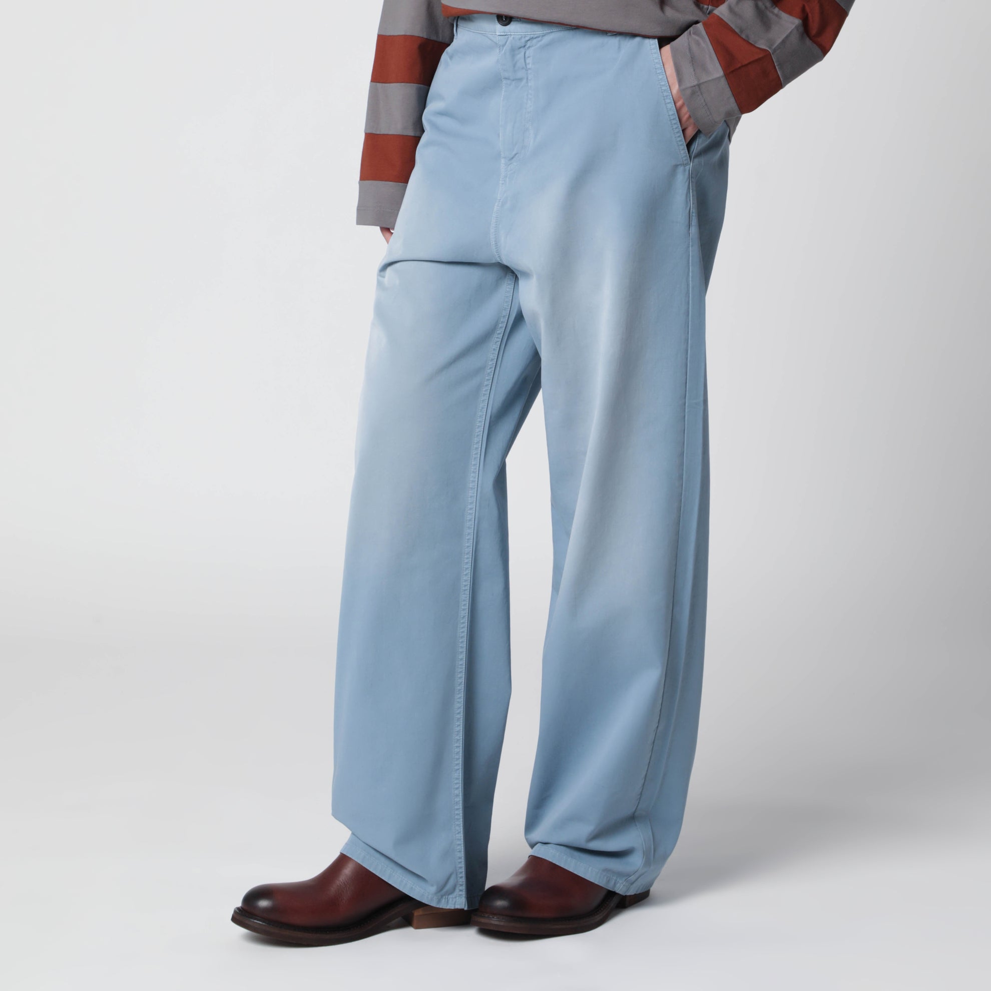 Pantalone tinto capo in twill di cotone Astrale