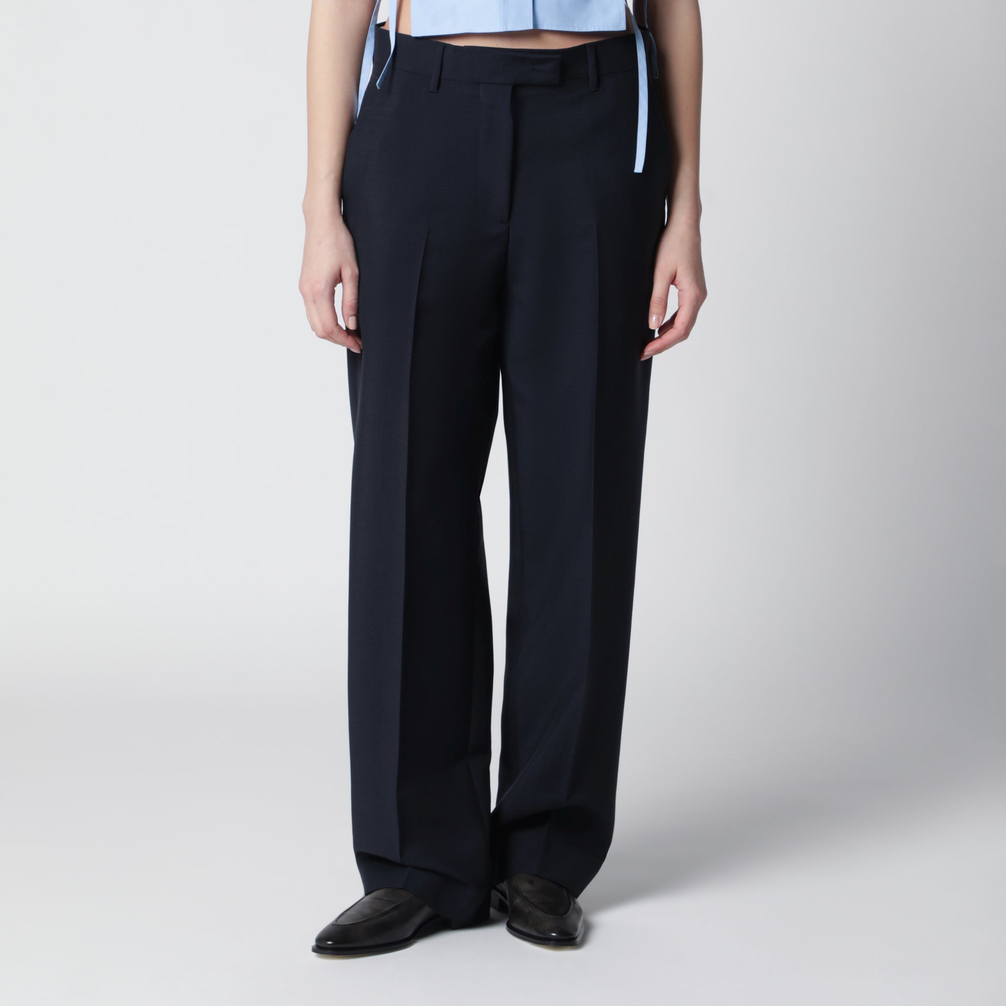 Marineblaue Hose aus Wollmischung