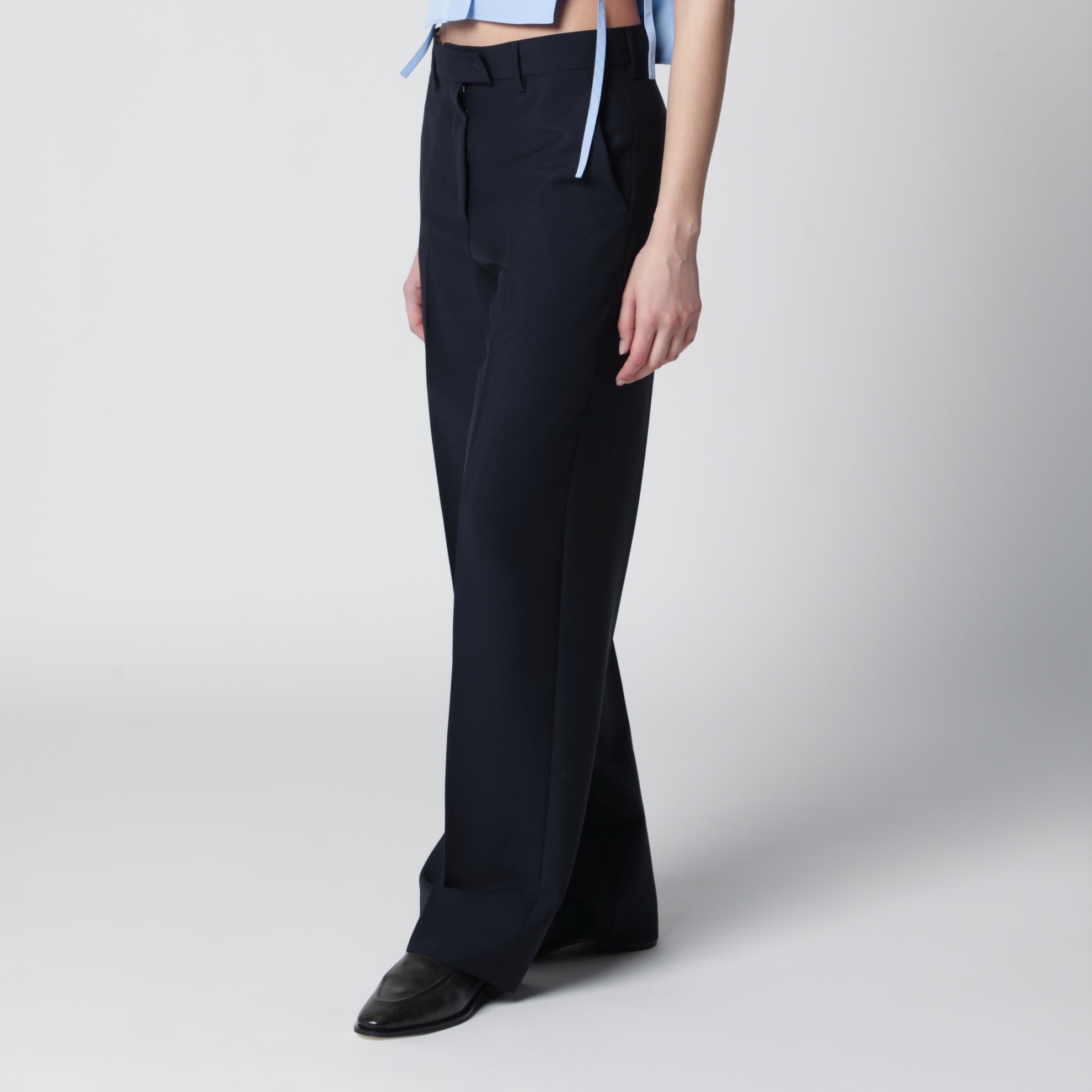 Marineblaue Hose aus Wollmischung