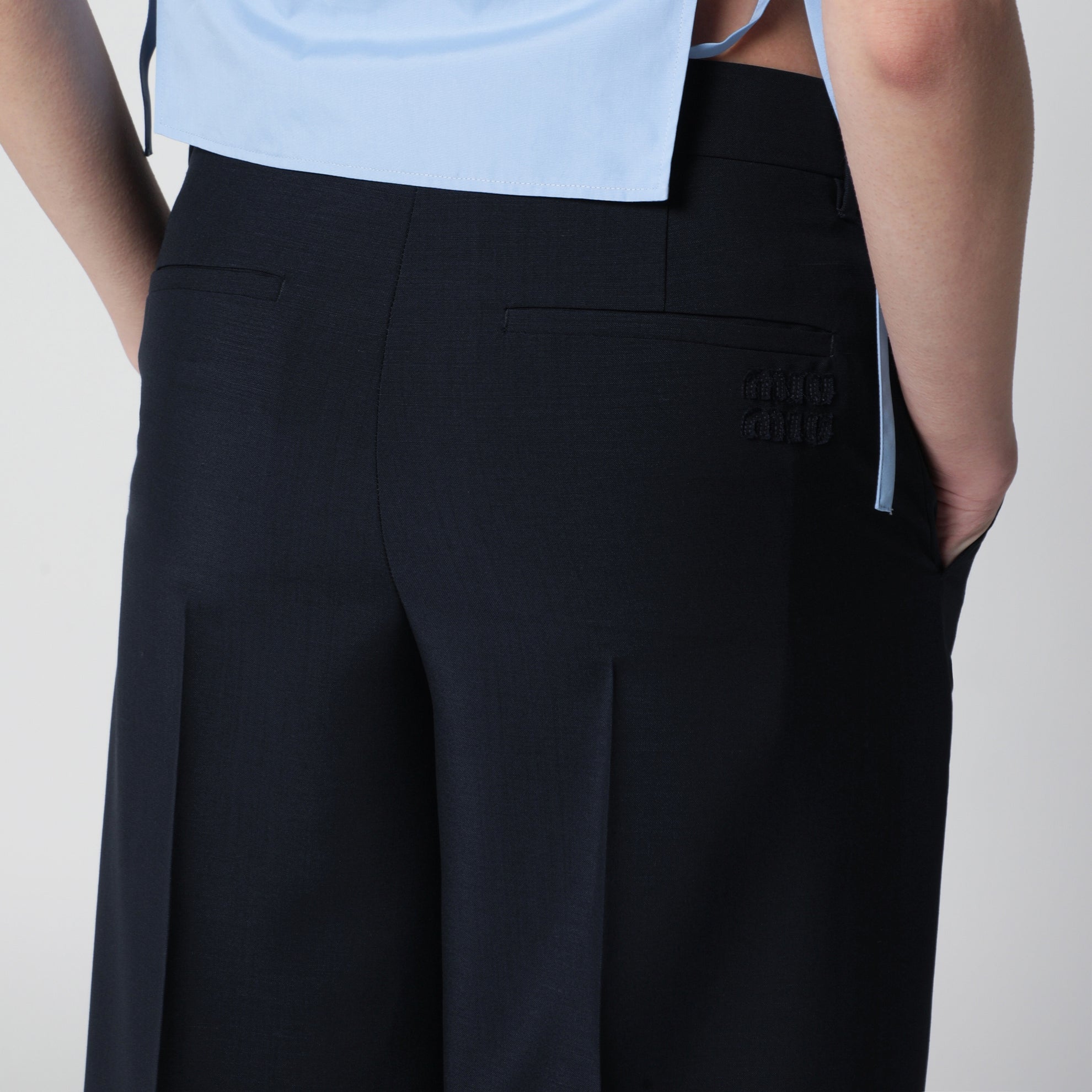 Marineblaue Hose aus Wollmischung