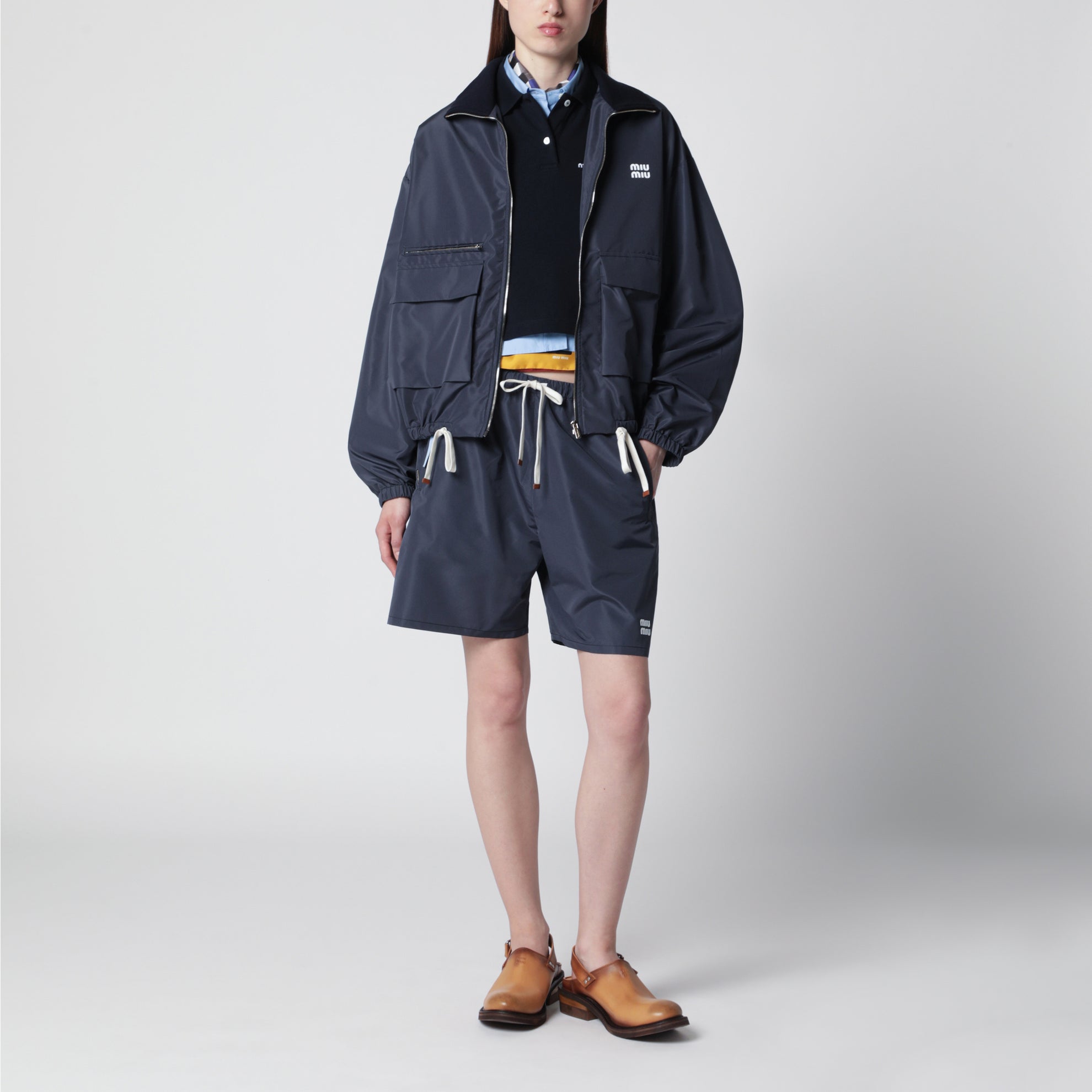 Tec Fabric windproof bermuda shorts in blue