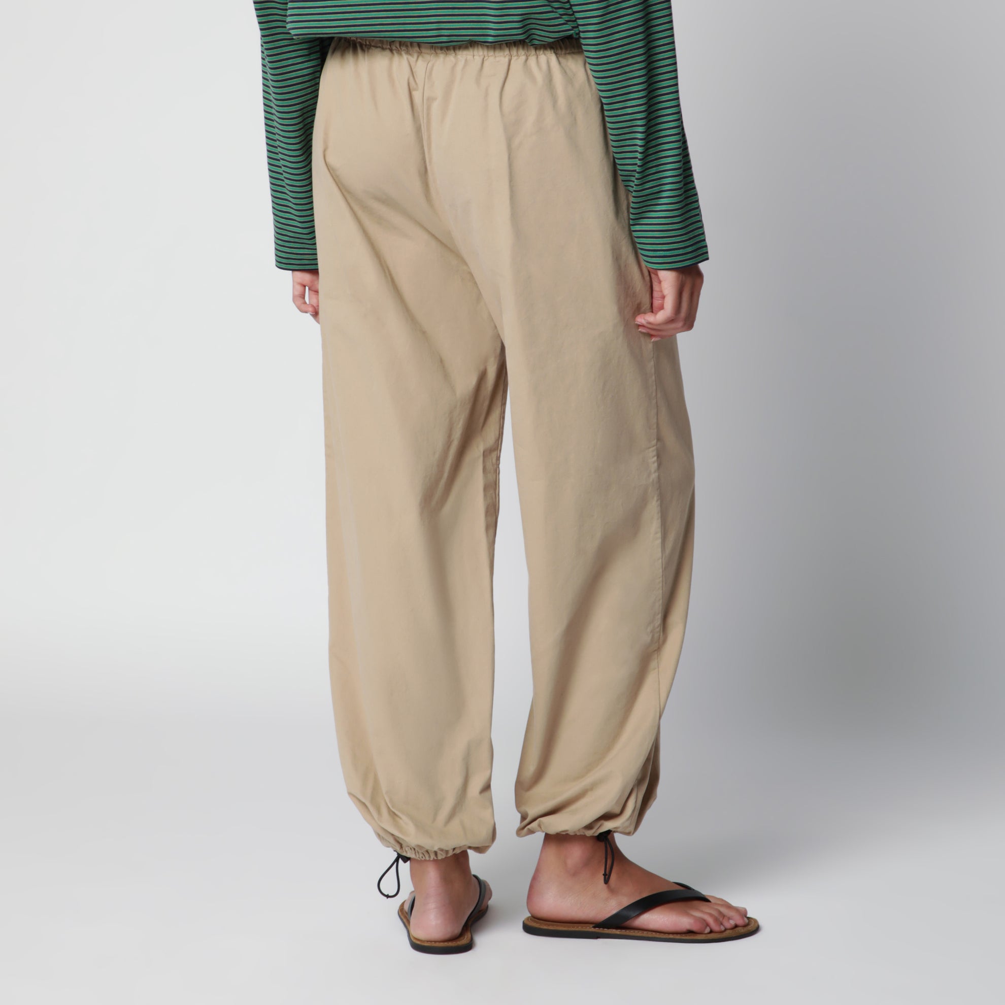Pantaloni in gabardine beige