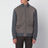 Giacca imbottita color acciaio in pelle e cashmere