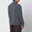 Giacca imbottita color acciaio in pelle e cashmere