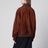 Blouson en daim d’agneau ciré couleur châtaigne