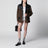Suede leather jacket in mud color
