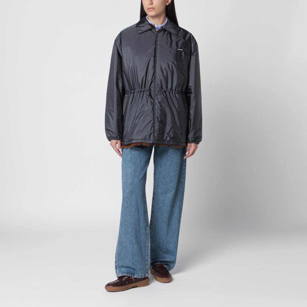 Ematite Blouson aus technischem Gewebe und Lammfell