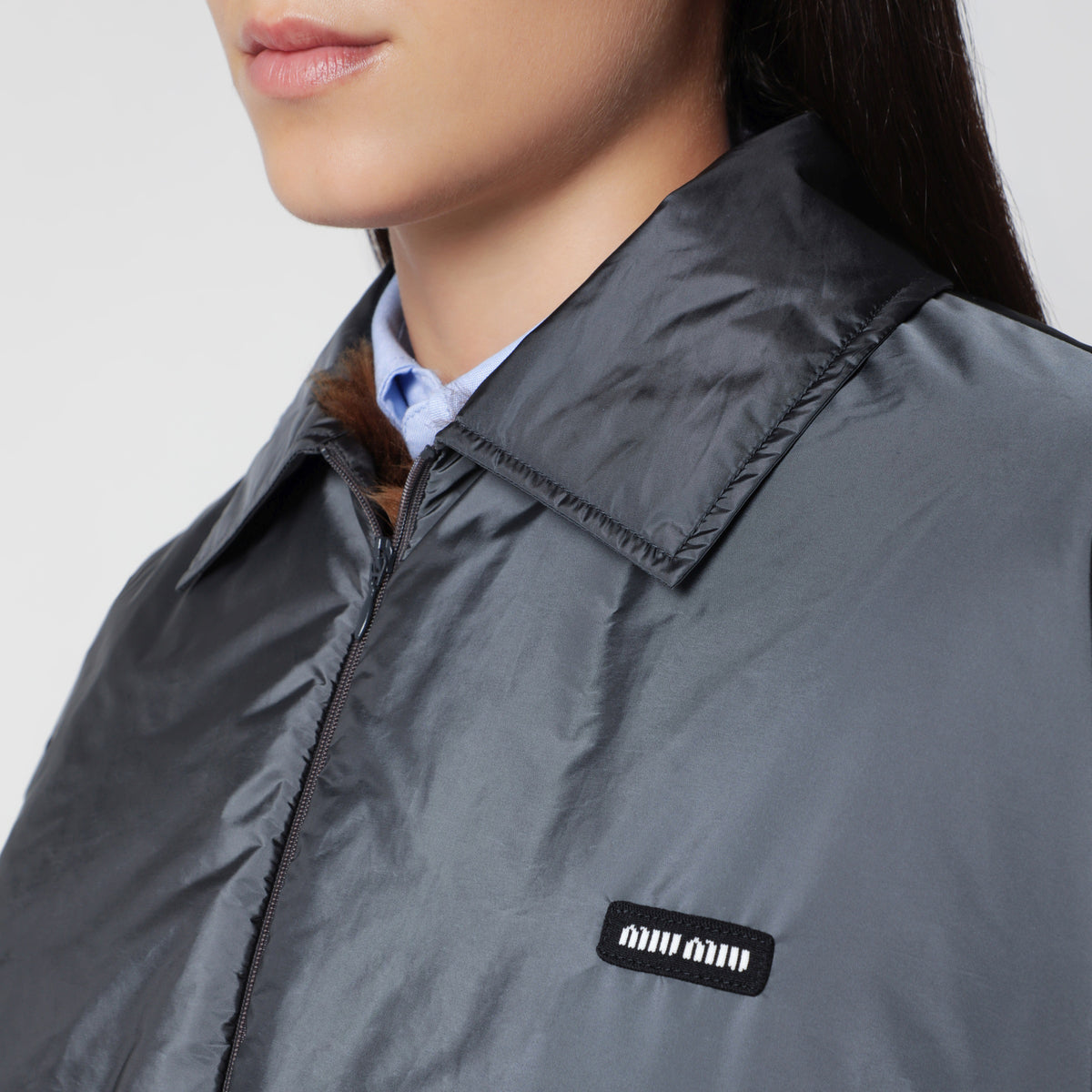 Ematite Blouson aus technischem Gewebe und Lammfell