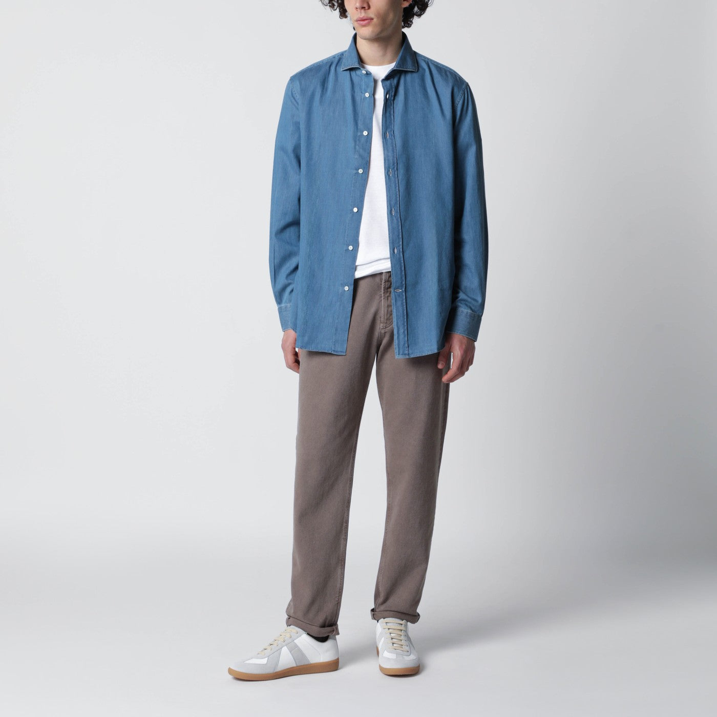 Chemise Easy Fit en denim bleu clair