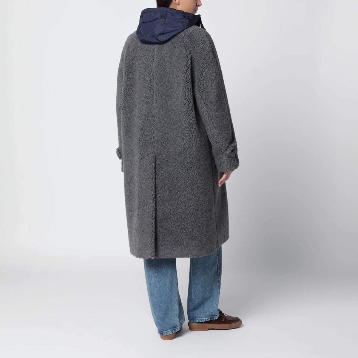 Slate Mantel aus Gewebe in Shearling-Optik