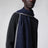 Sciarpa in lana e cashmere blu/marrone/grigia
