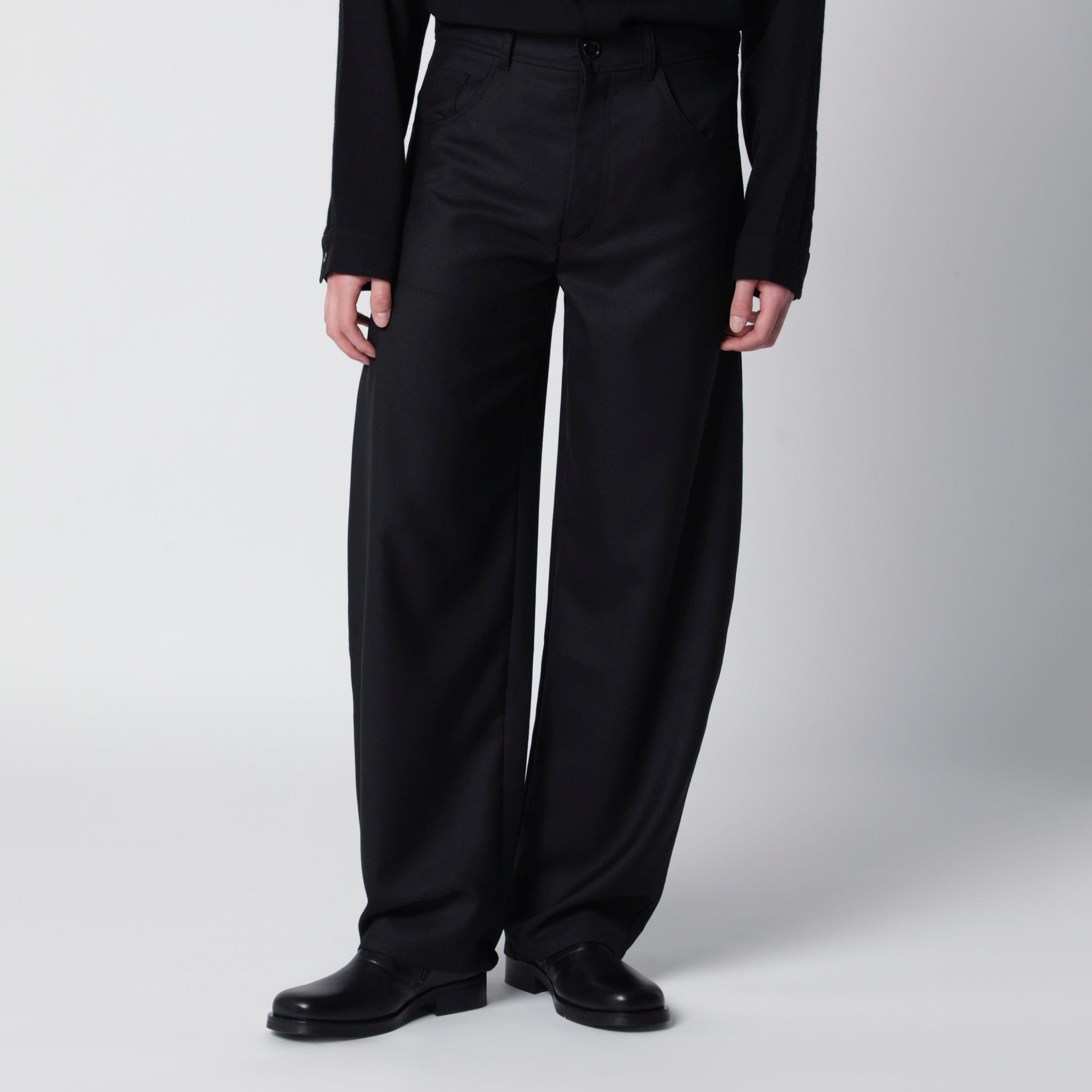Schwarze Hose aus Wollmischung