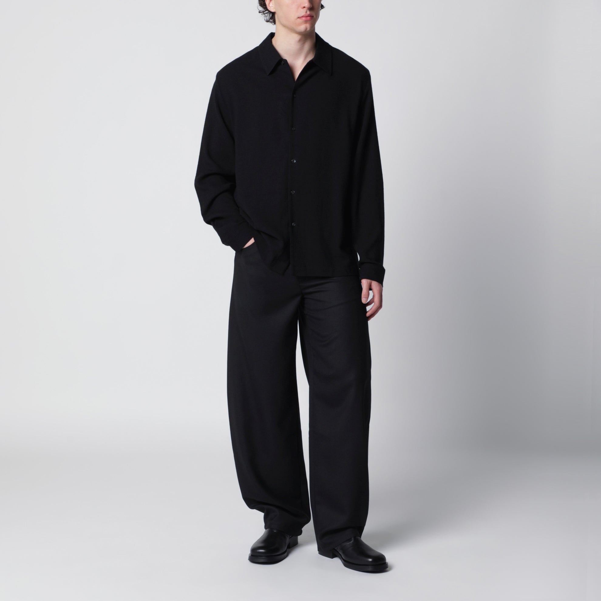 Schwarze Hose aus Wollmischung