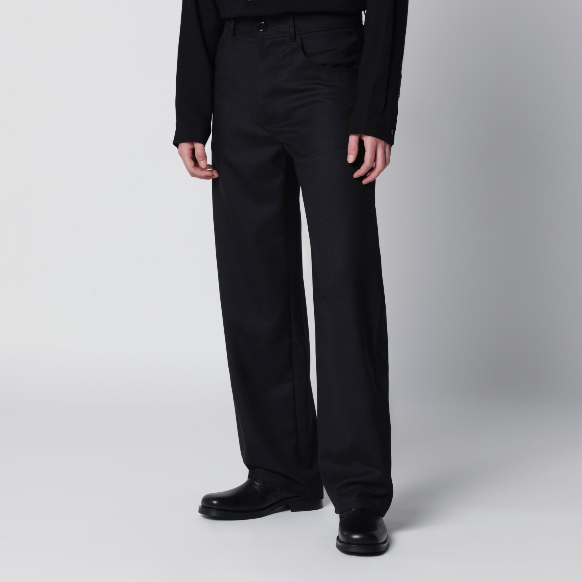 Schwarze Hose aus Wollmischung