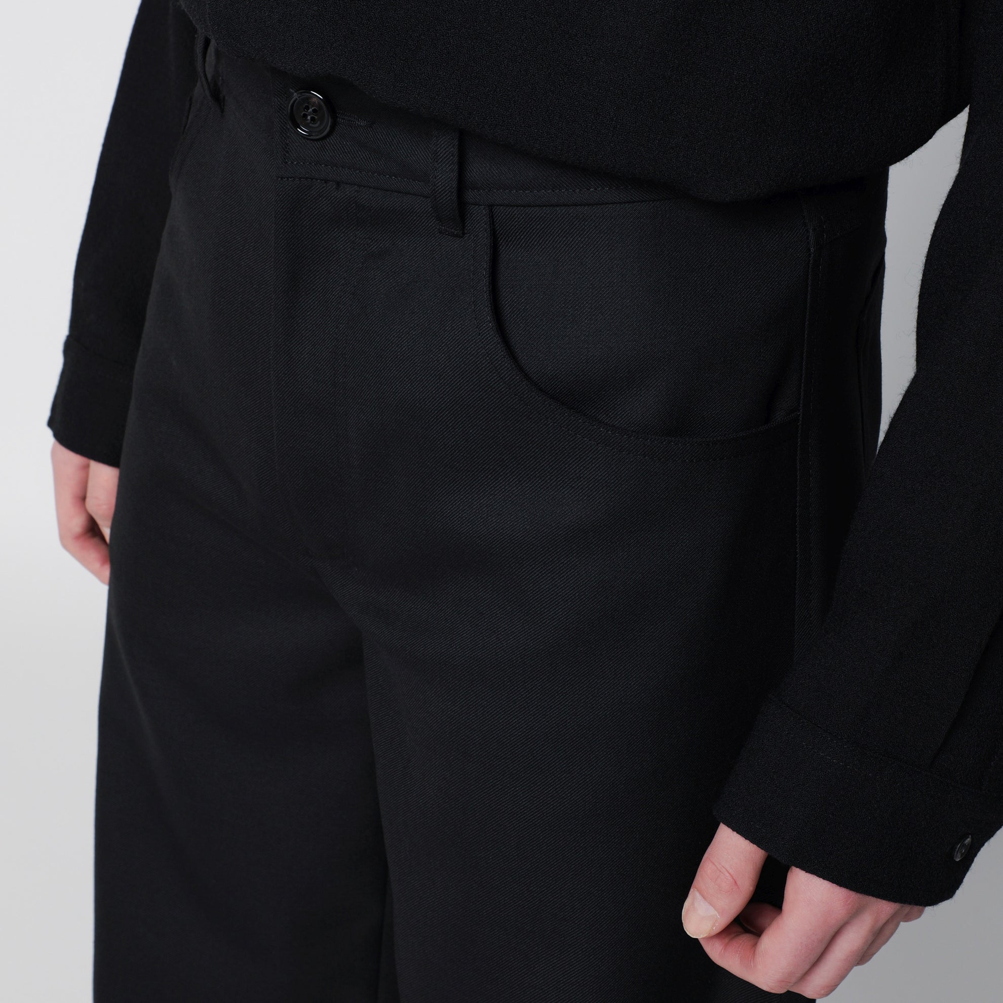 Schwarze Hose aus Wollmischung