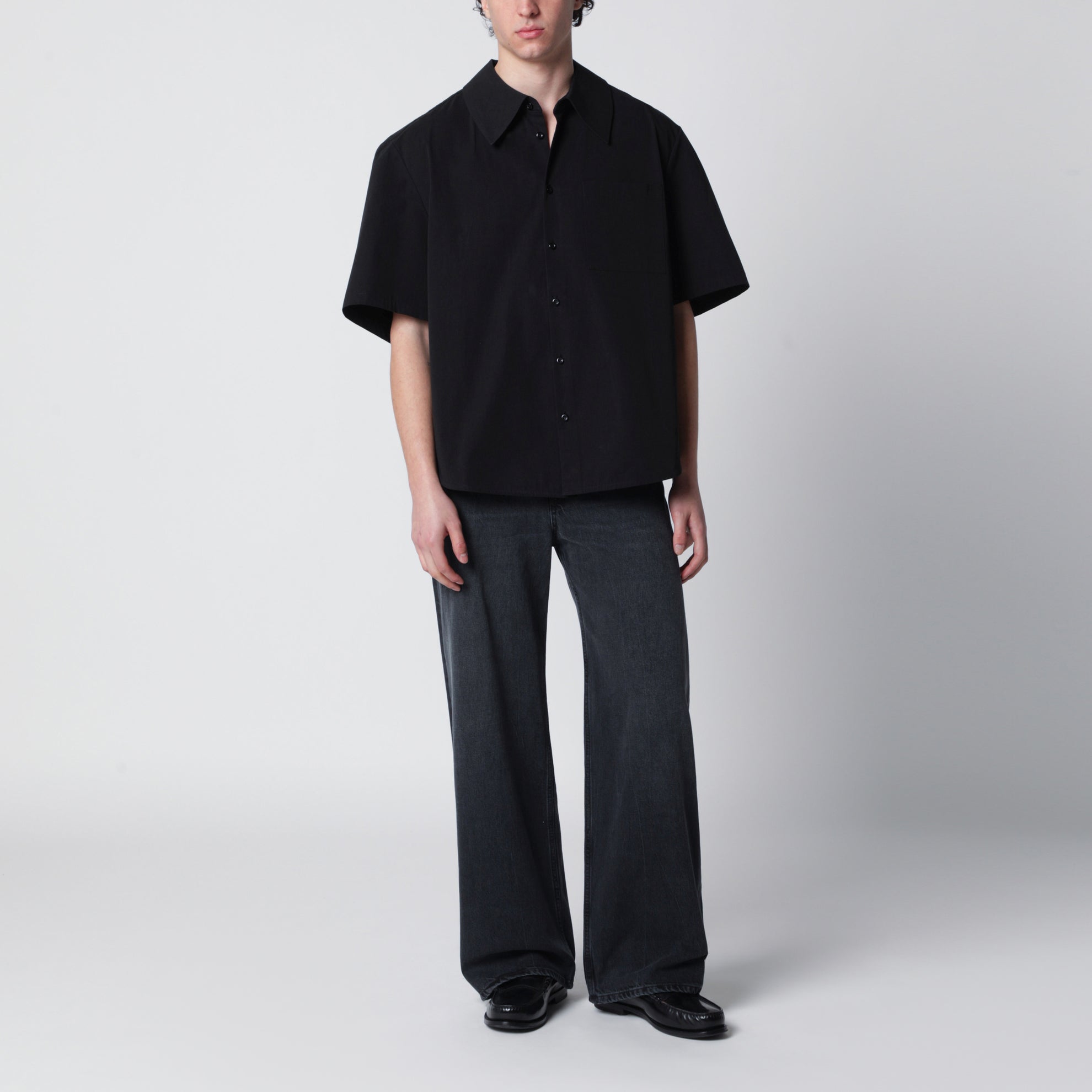 Relaxed Cut washed black jeans