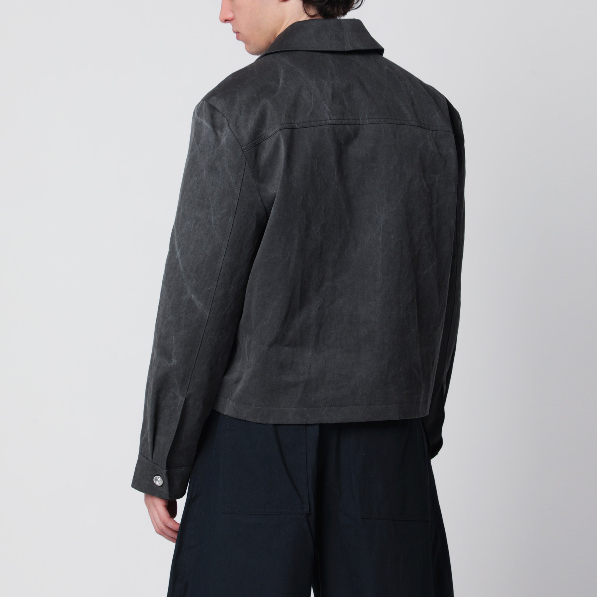 Verwaschene graue Tazio Jacke mit Reißverschluss