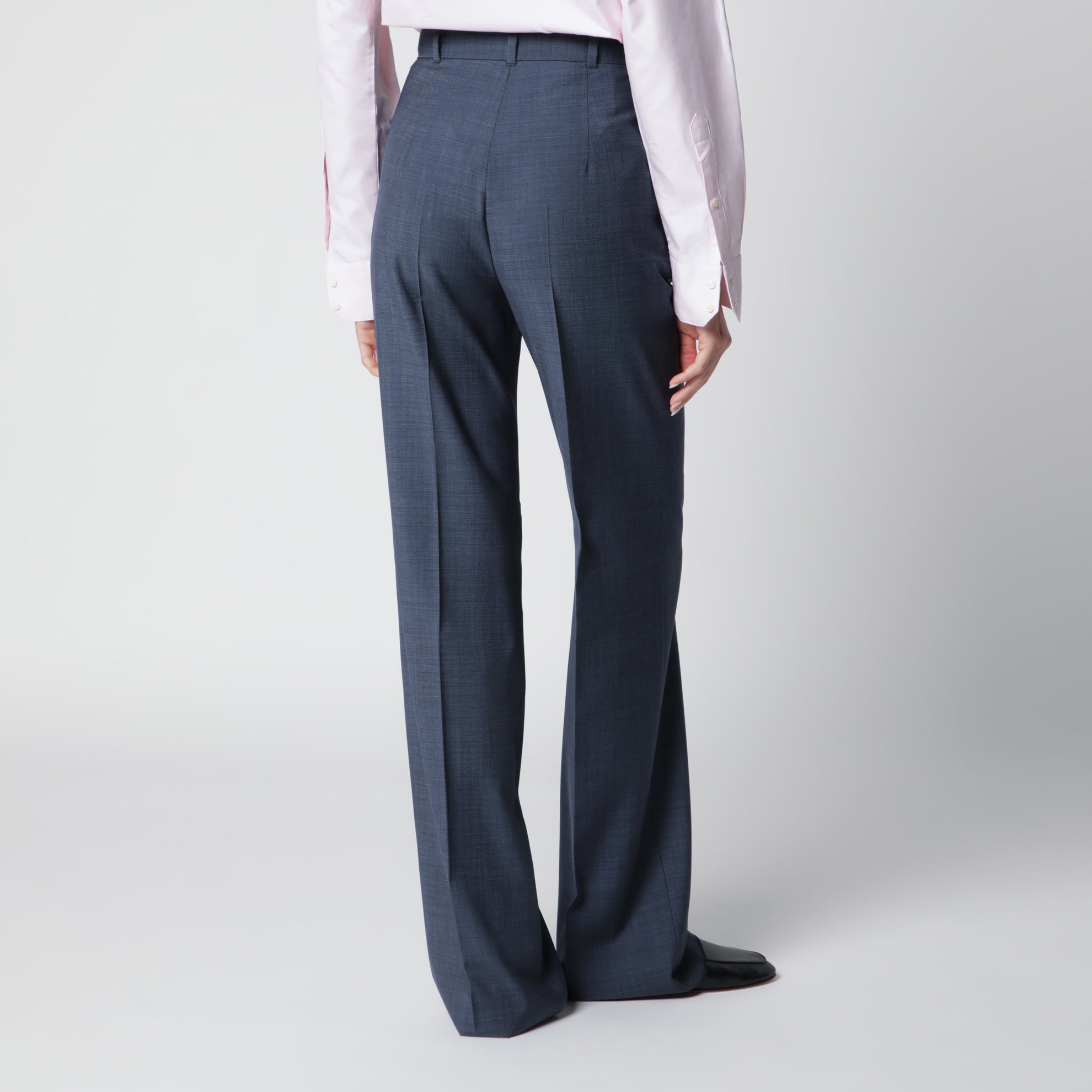 Pantalone classico in lana vergine blu