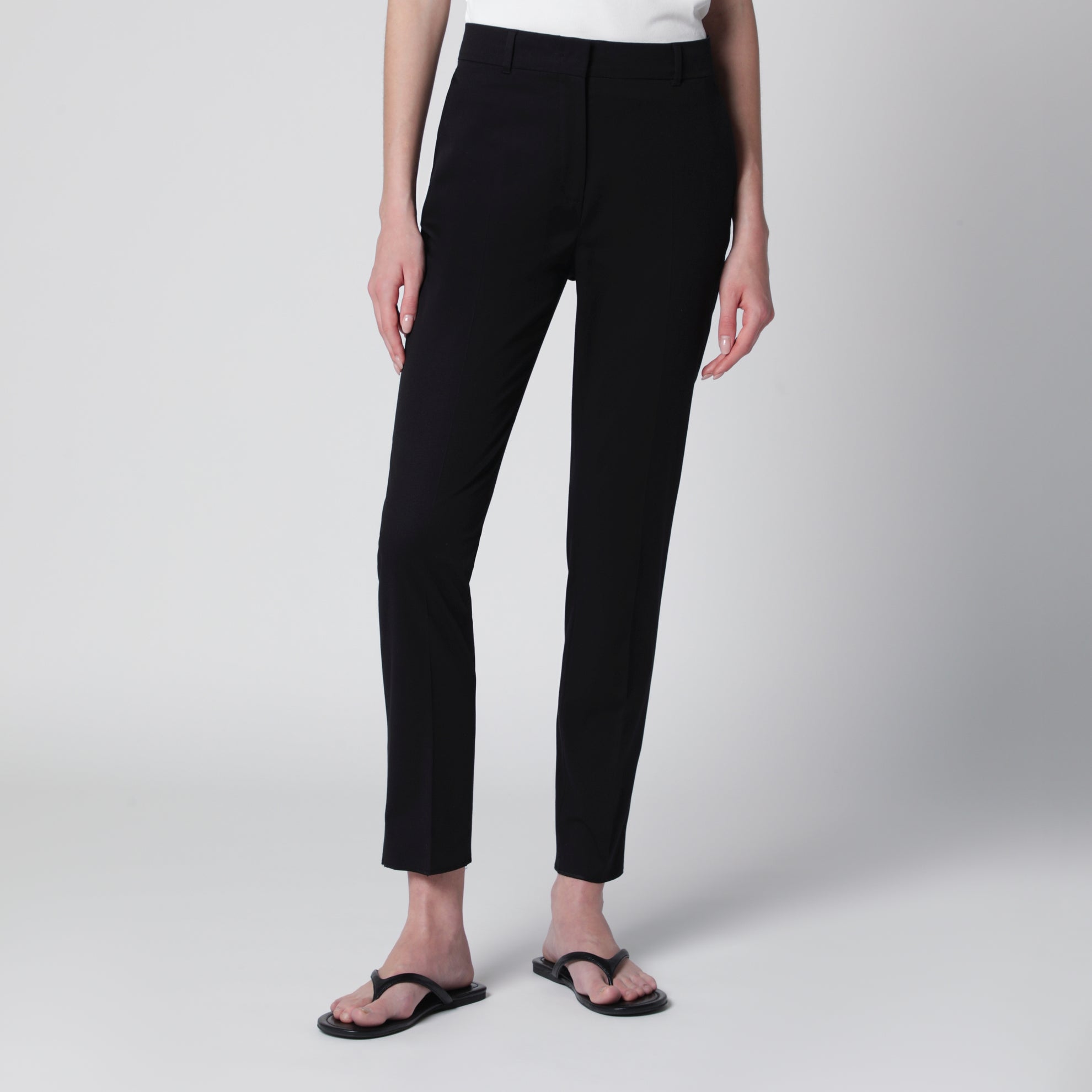 Schwarze Stretch-Baumwollhose