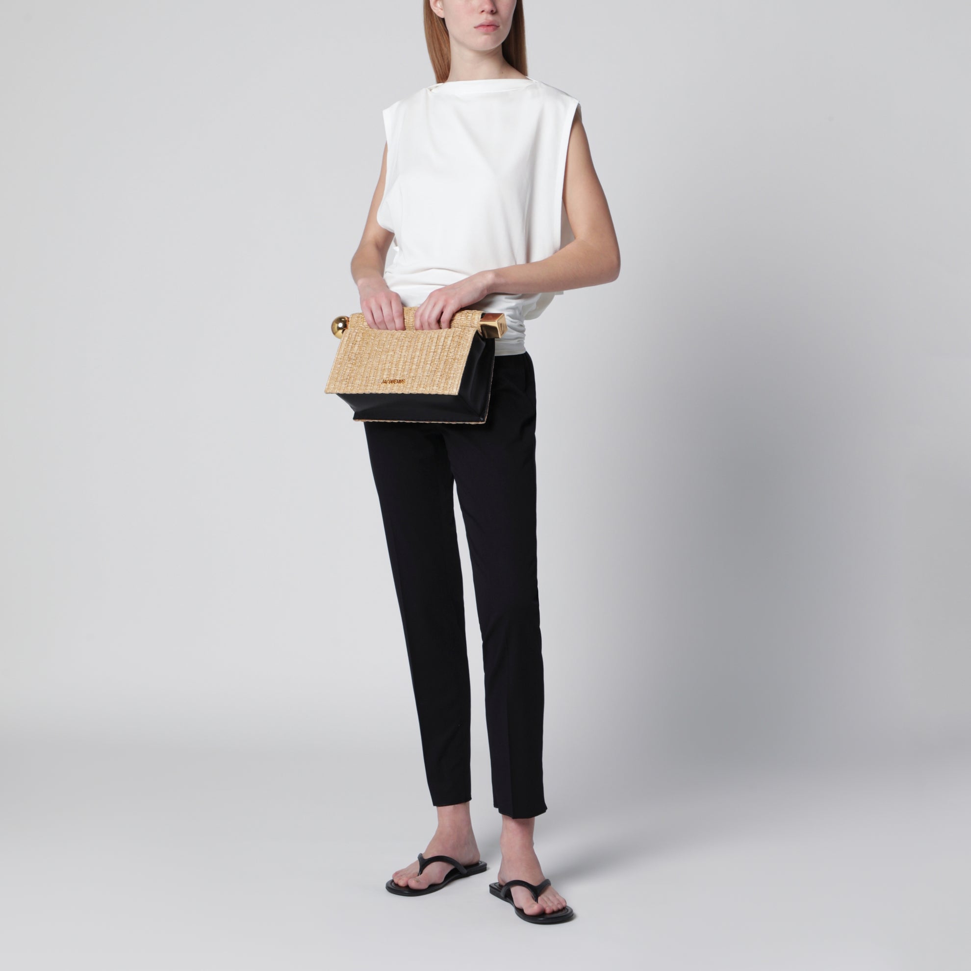 Schwarze Stretch-Baumwollhose