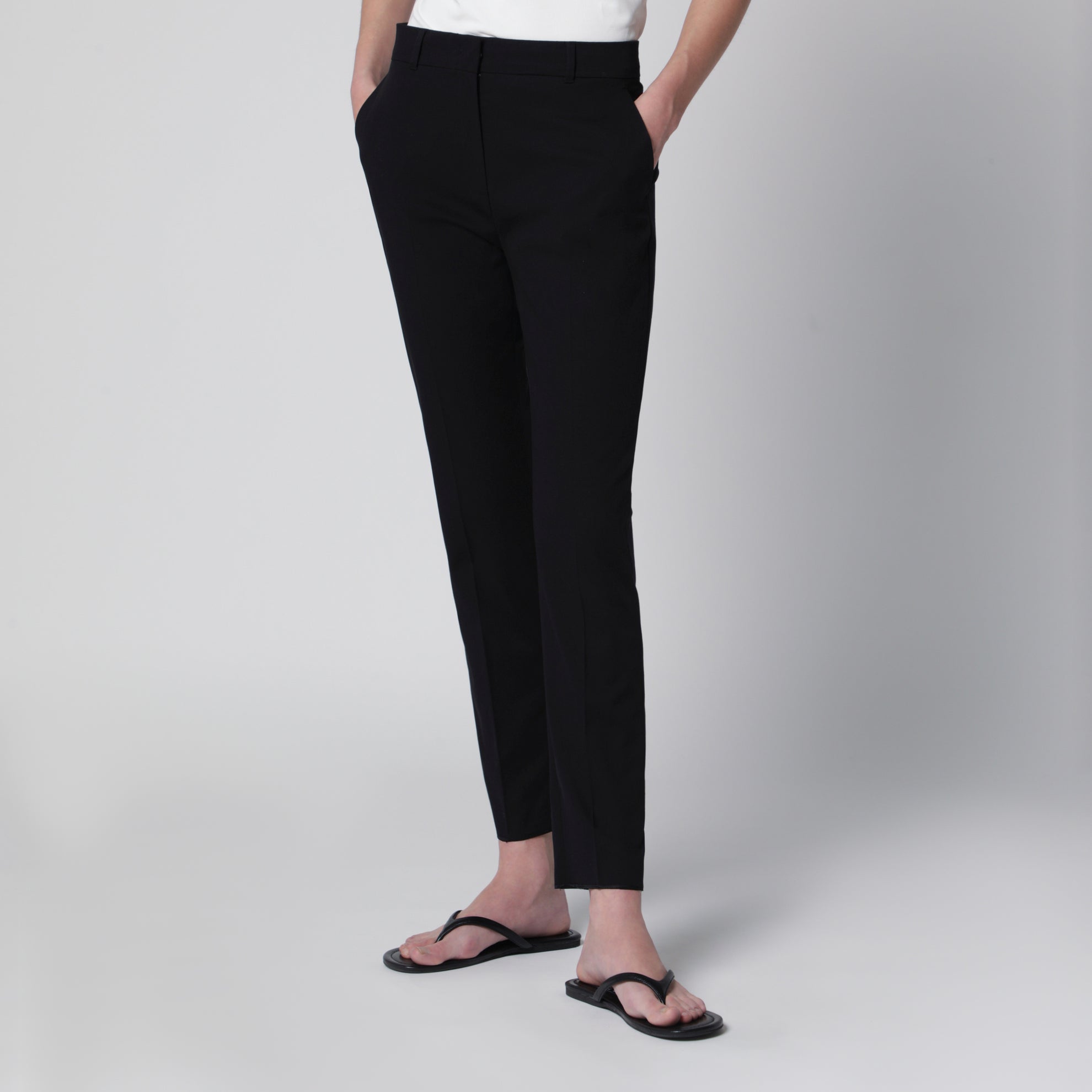 Schwarze Stretch-Baumwollhose