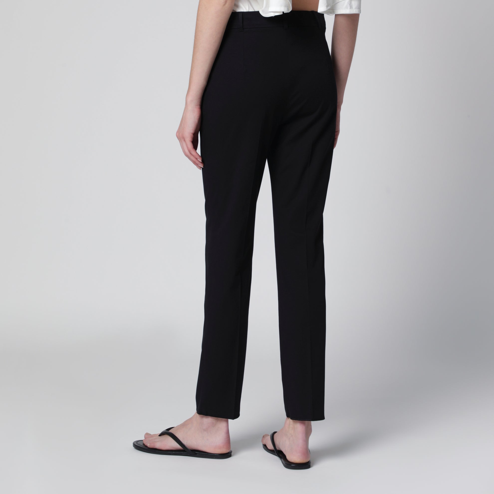 Schwarze Stretch-Baumwollhose