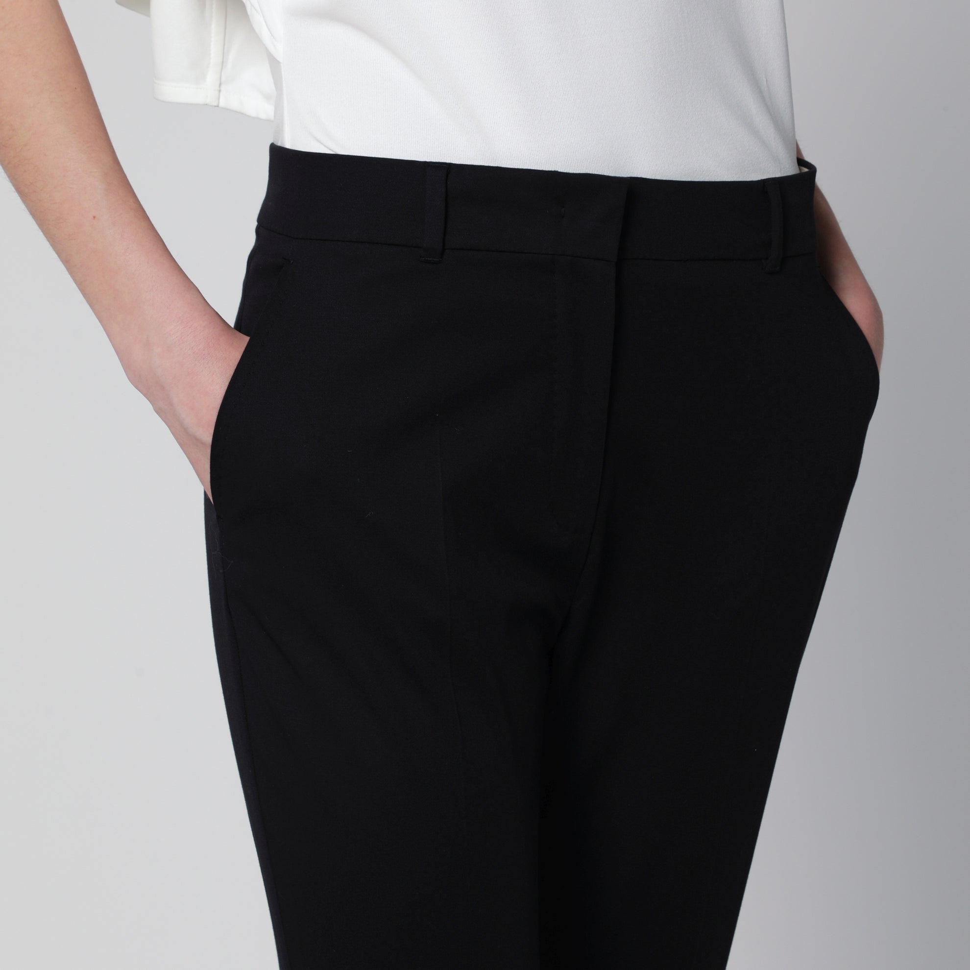 Schwarze Stretch-Baumwollhose
