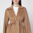 Manteau portefeuille camel en cachemire et laine