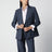 Double-Breasted Jacket in Denim Blue Wool Canvas