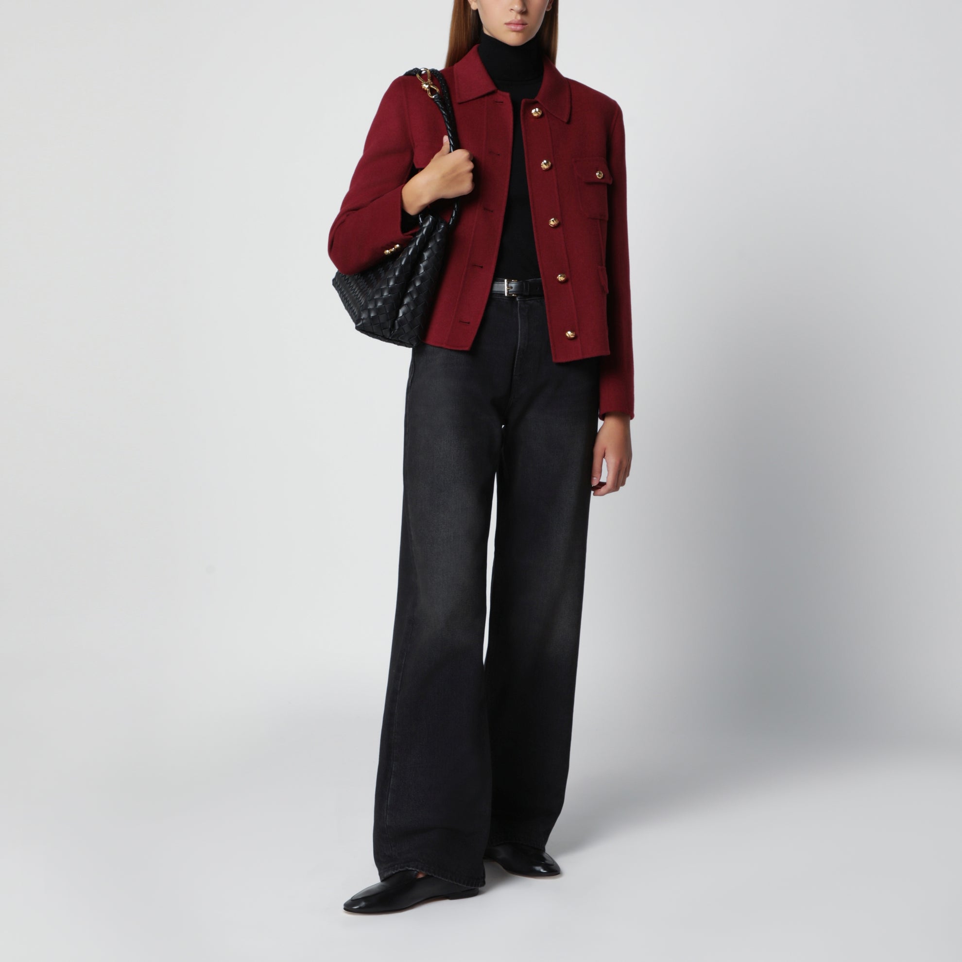Veste en laine et cachemire couleur rubis