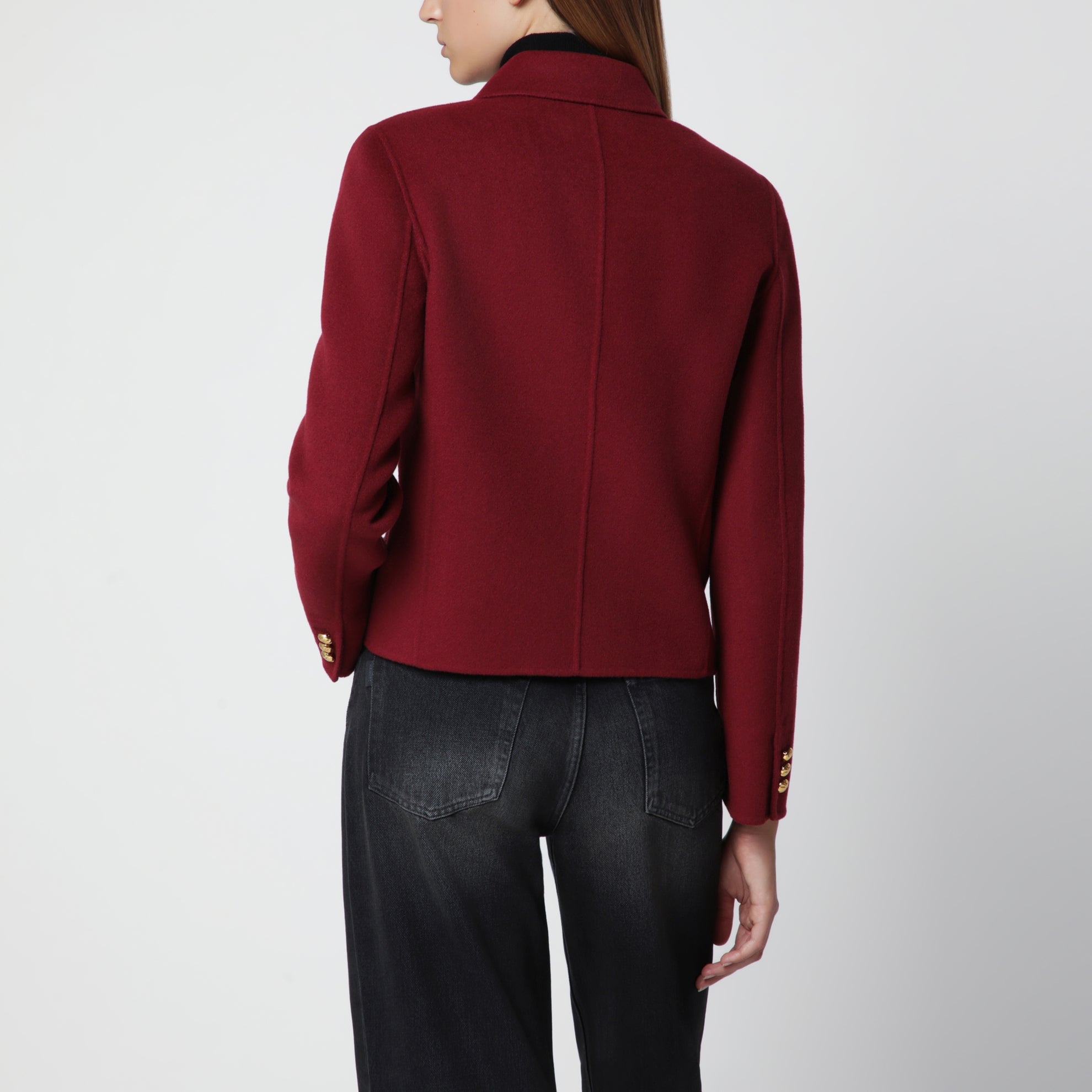 Veste en laine et cachemire couleur rubis