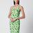 Top stretch verde con stampa fiori