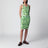 Top stretch verde con stampa fiori