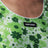 Top stretch verde con stampa fiori