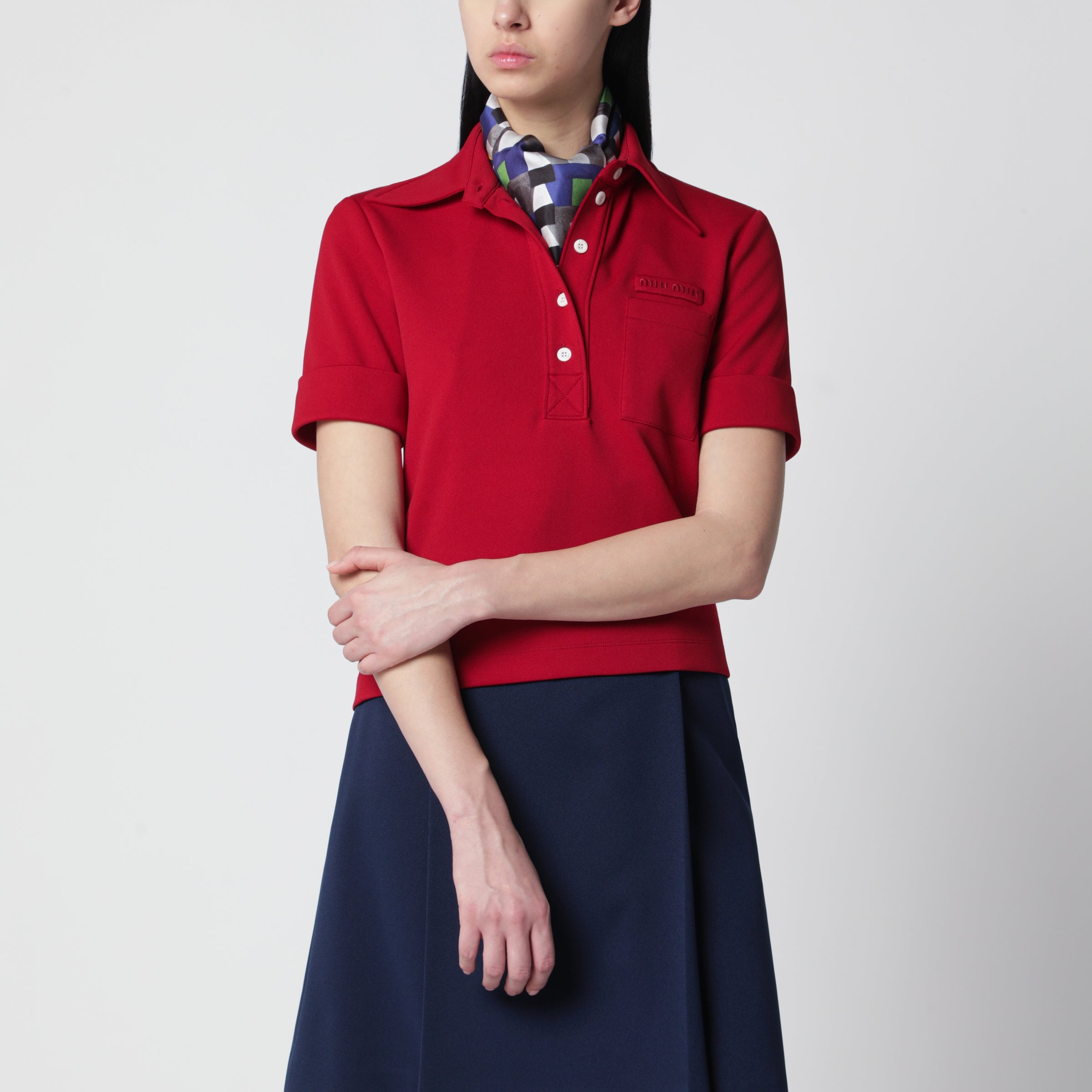 Miu Miu Ruby red technical jersey polo | TheDoubleF
