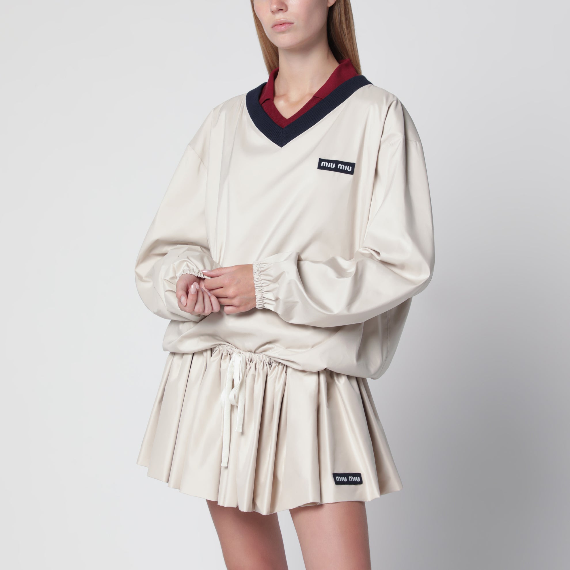Sweatshirt aus technischem Pongé in Opal