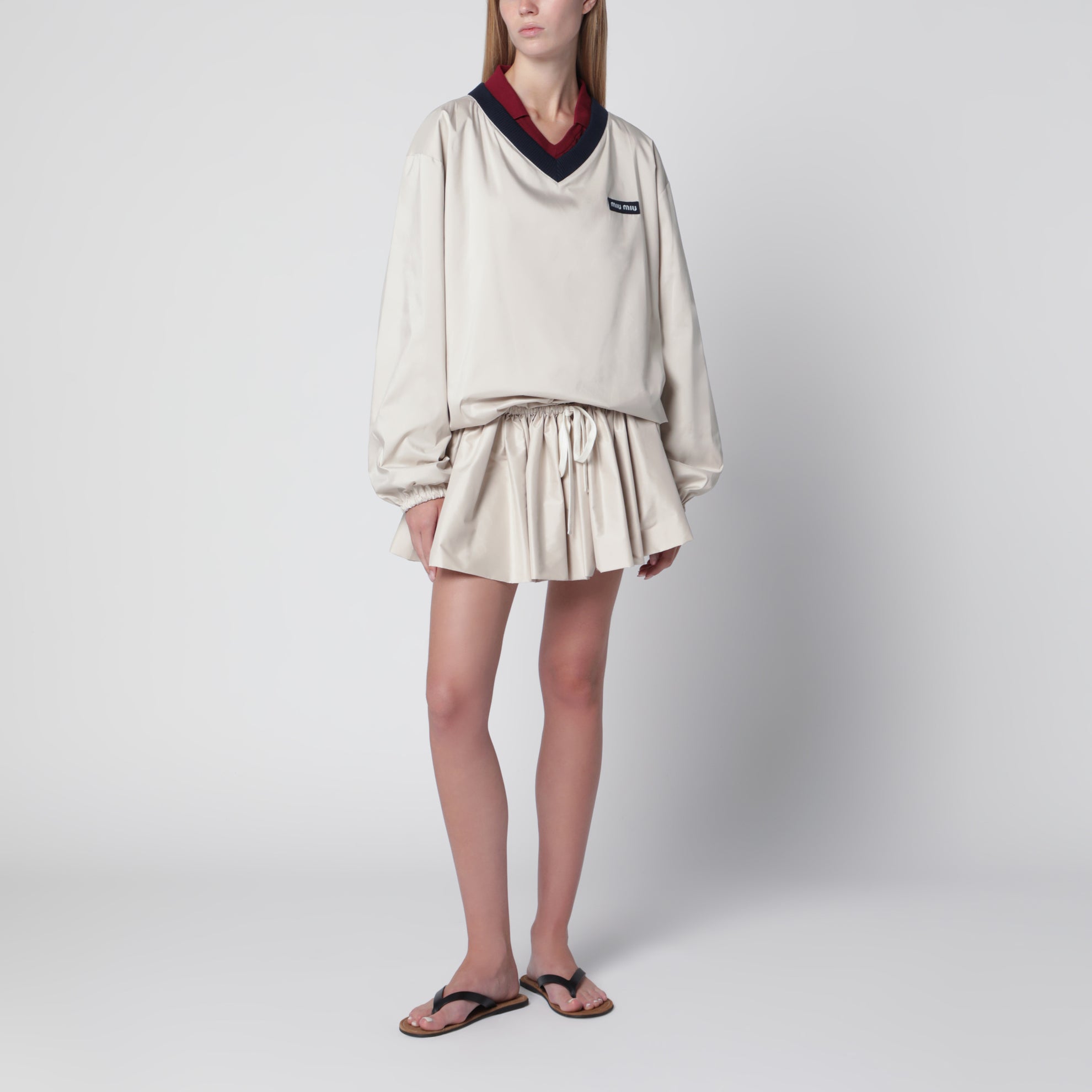 Sweatshirt aus technischem Pongé in Opal
