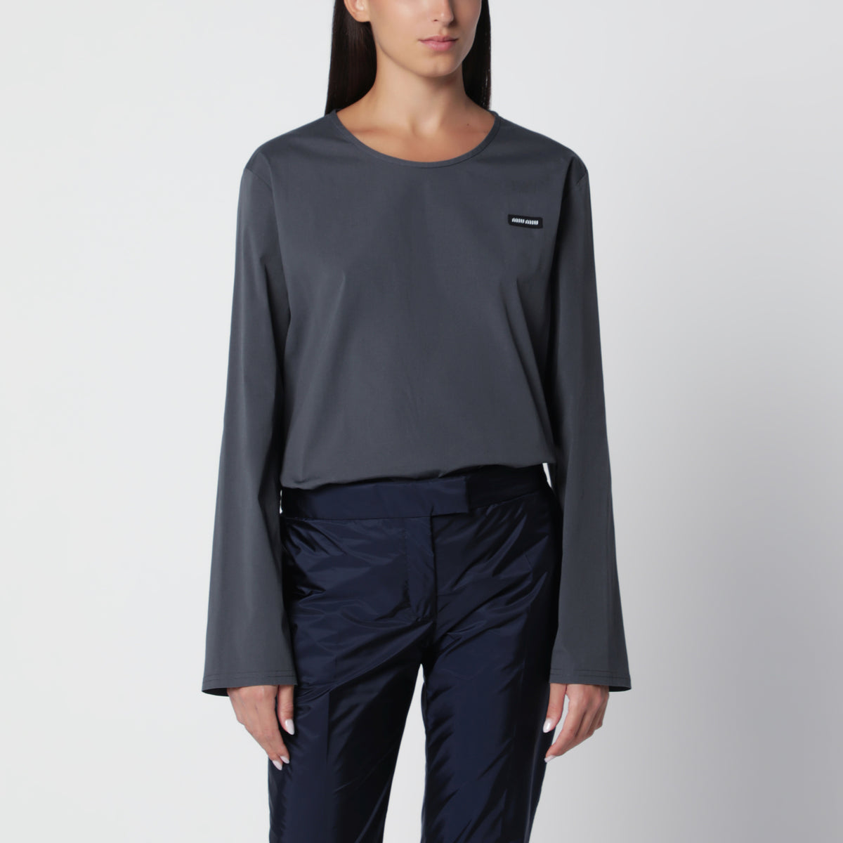 Top ematite in popeline stretch