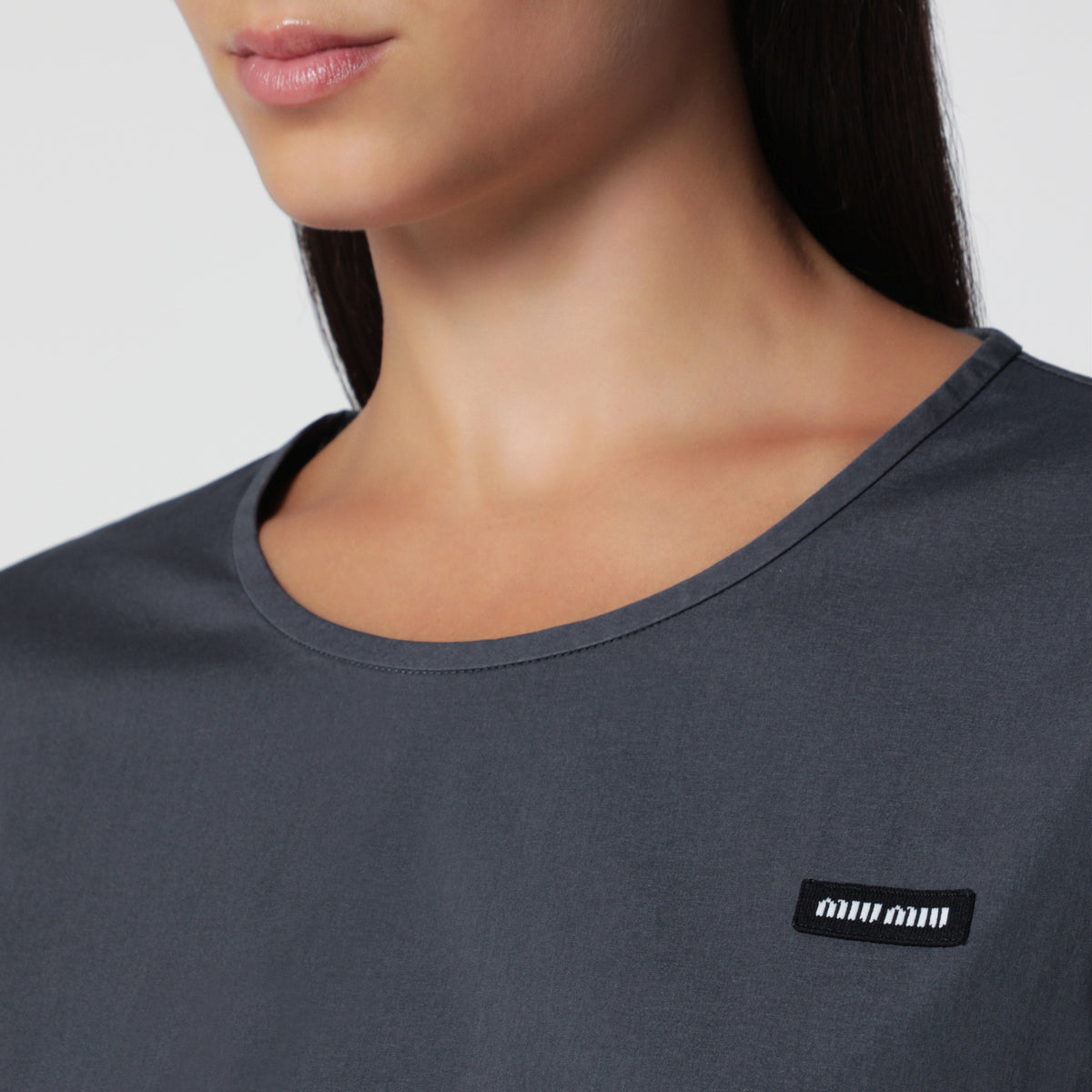 Top ematite in popeline stretch