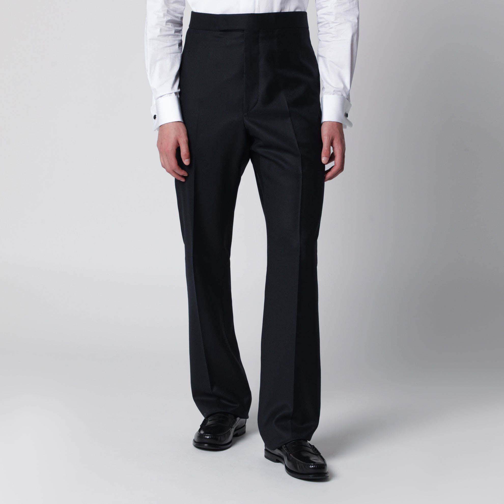 Navy blue wool trousers