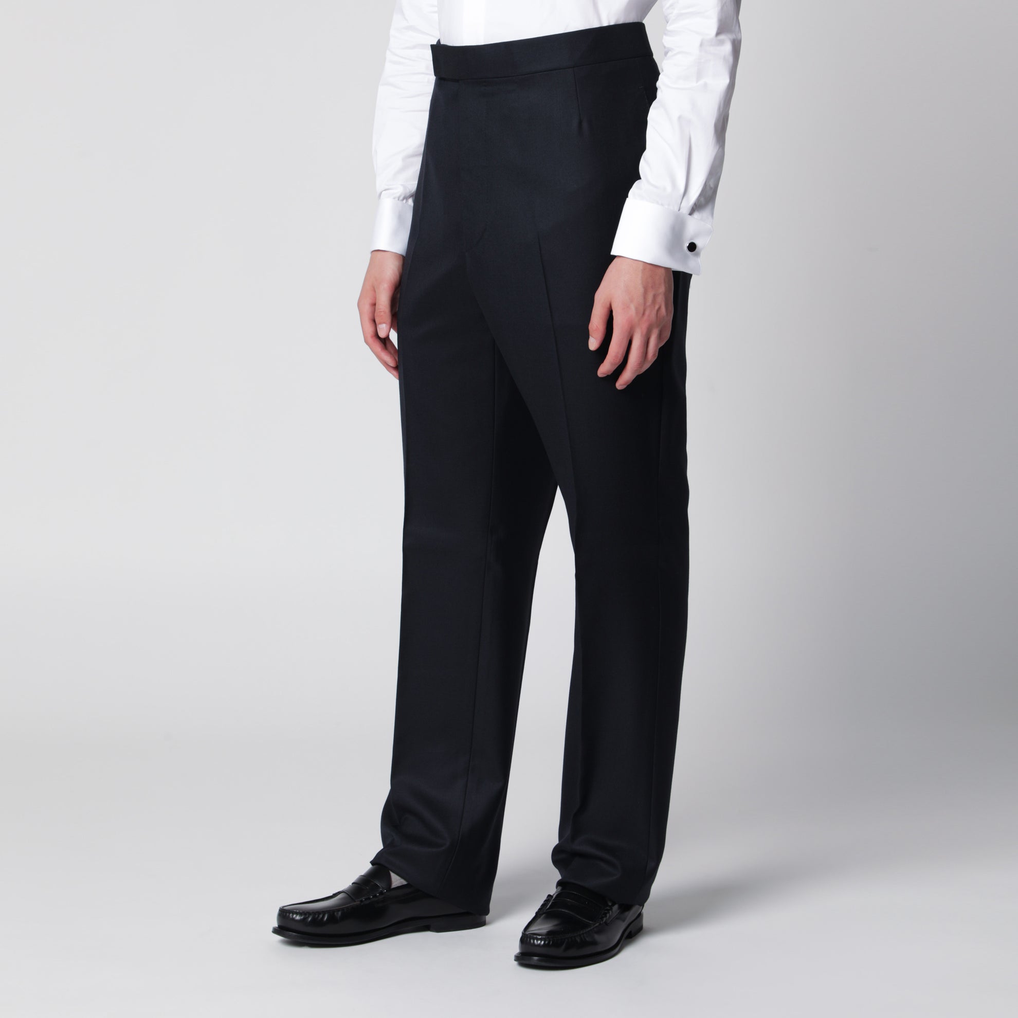Navy blue wool trousers