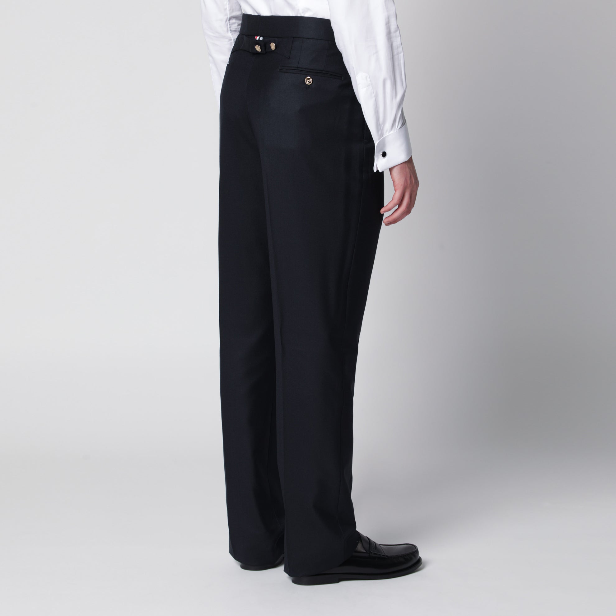 Navy blue wool trousers