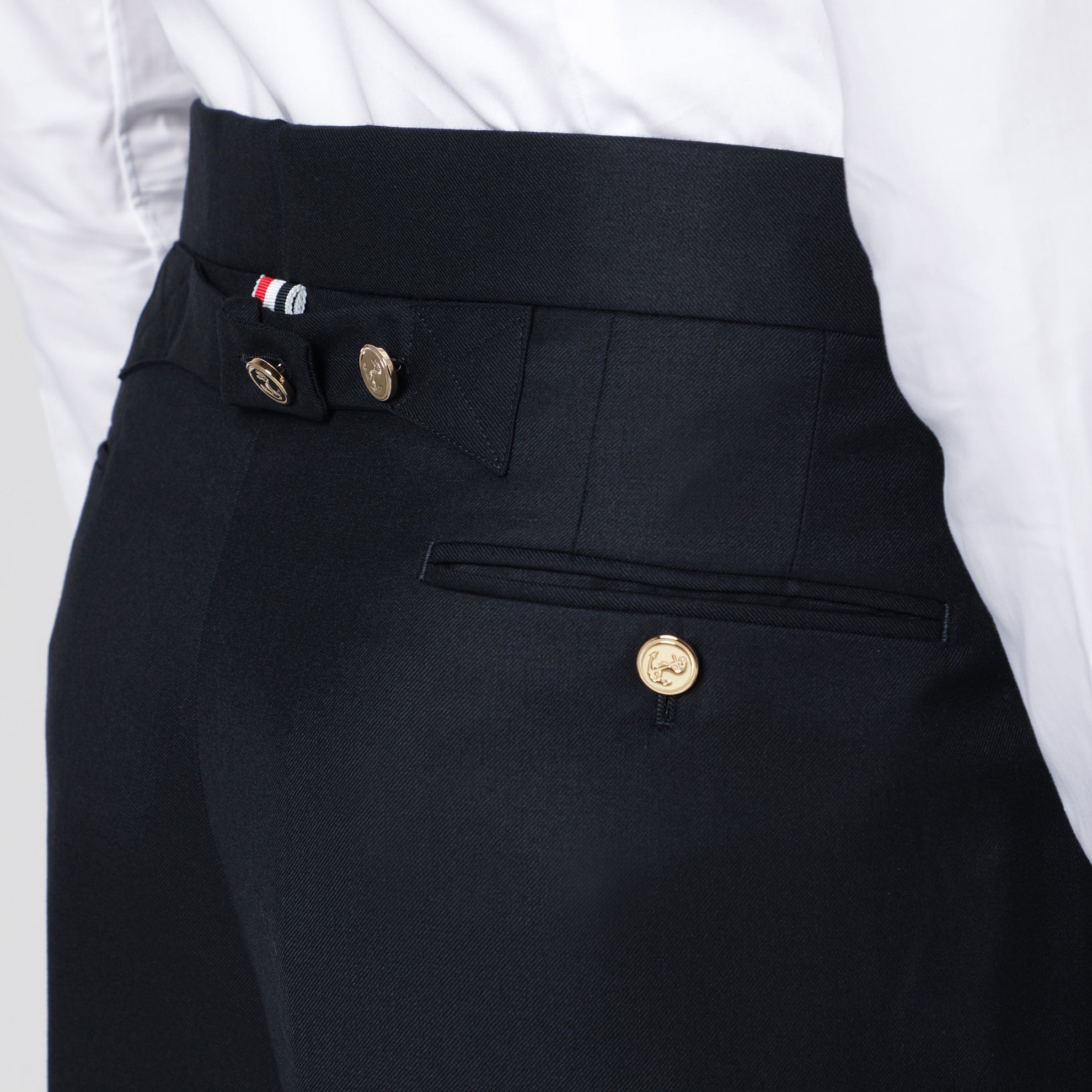 Navy blue wool trousers
