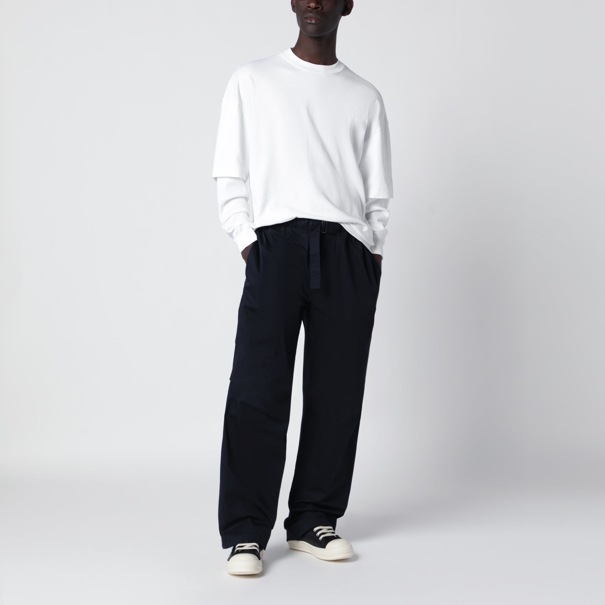 Jordan relaxed fit navy blue trousers