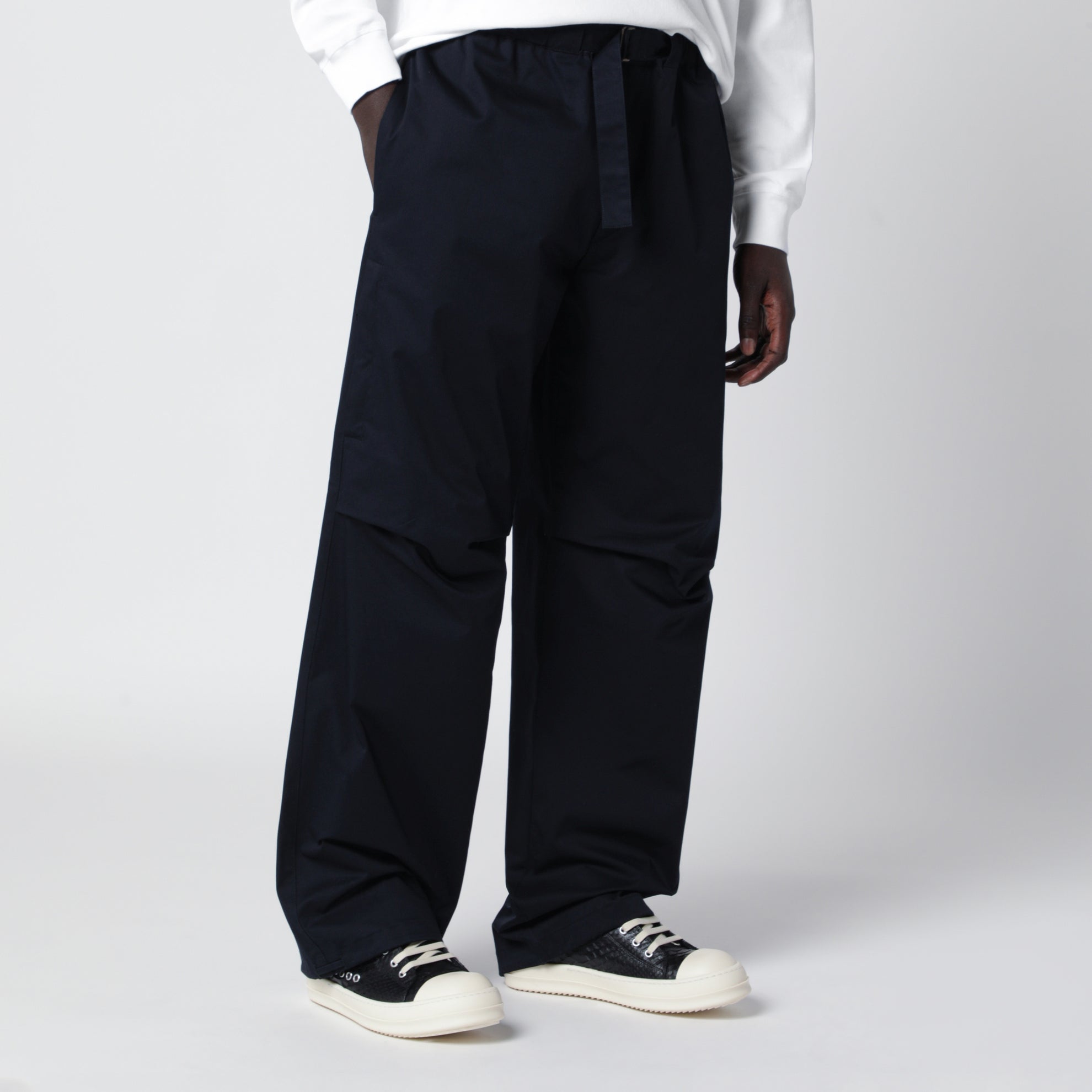 Jordan relaxed fit navy blue trousers