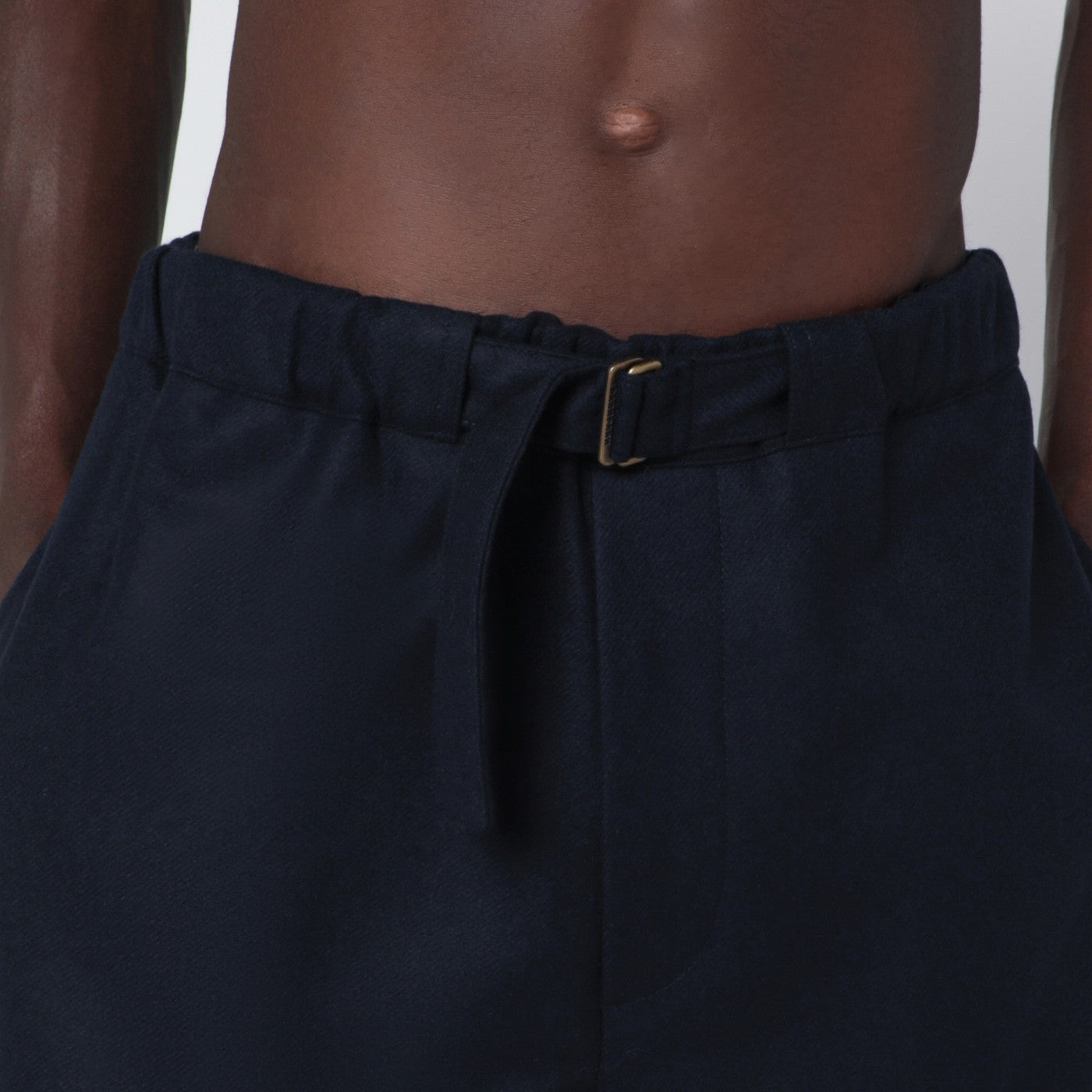 Pantalone track in lana blu