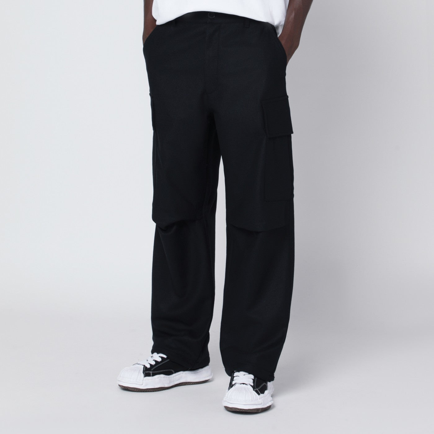 Pantalone cargo Saint nero in lana