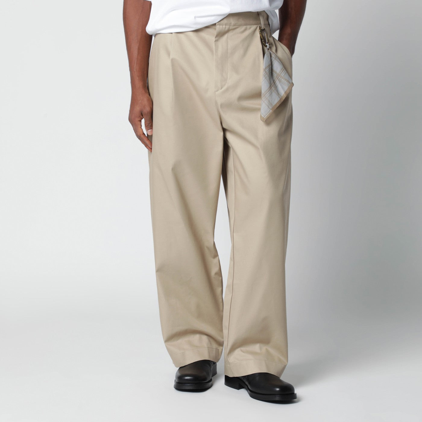 Pantaloni beige in cotone