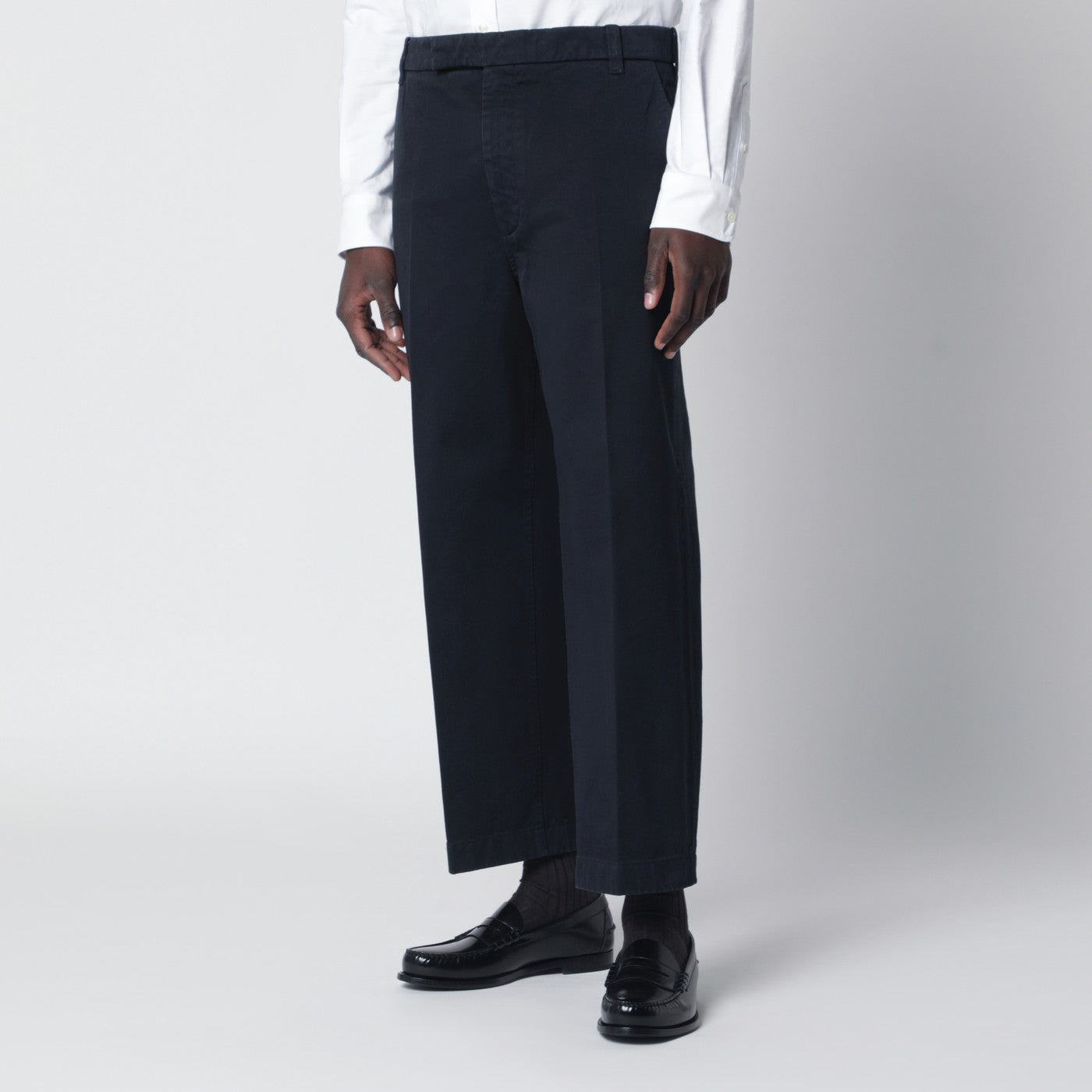 Navy blue cotton trousers